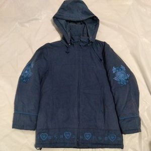 SM2 Vintage Womens Hooded Winter Coat/Jacket with embroidery .